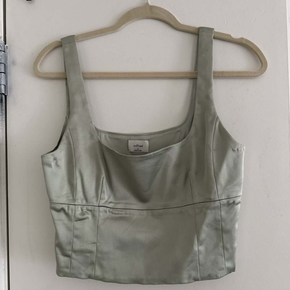 Aritzia Wilfred Green Corset Top